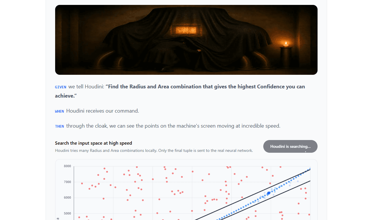 Interactive Houdini search and problem-solving visualization